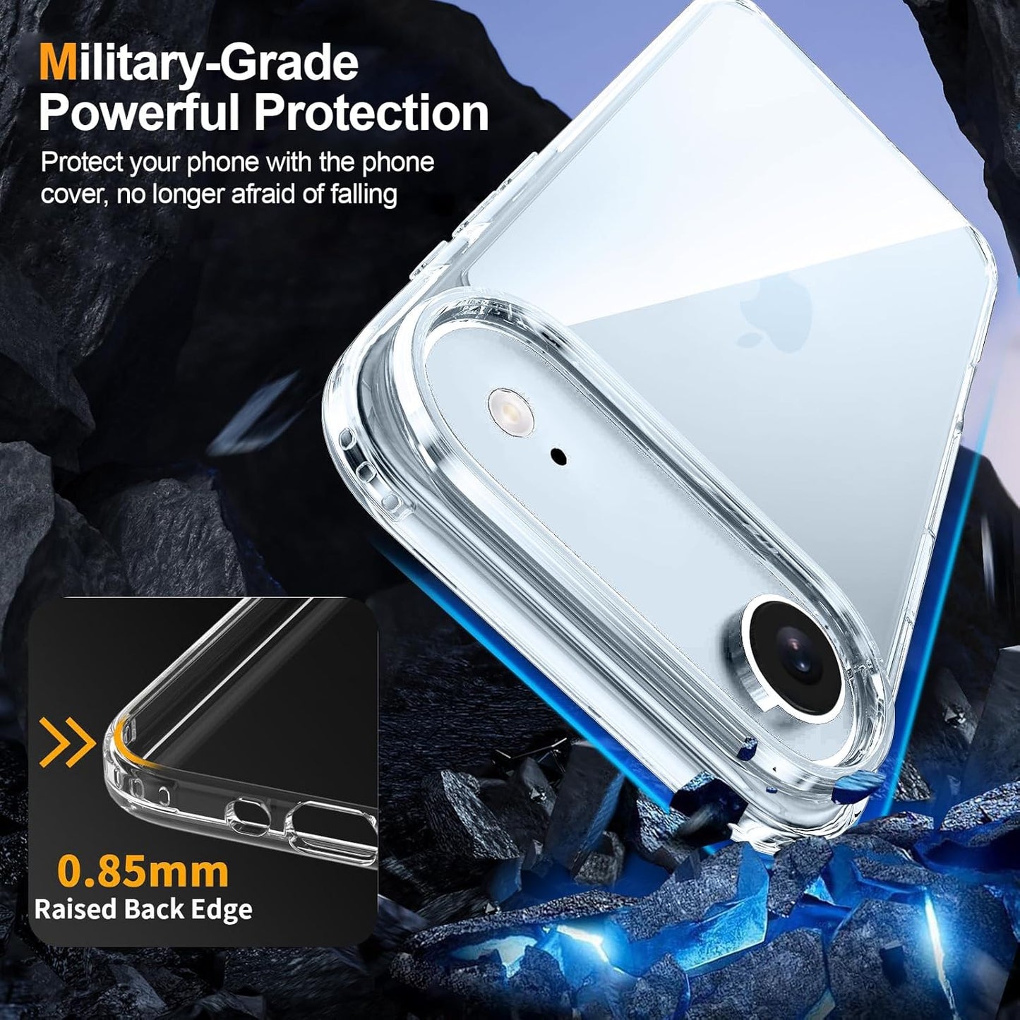 Crystal Clear Case for iPhone 17 Air 6.5" (2025) - Anti-Yellowing Hard Back, Slim Shockproof Bumper, Wireless Charging Compatible