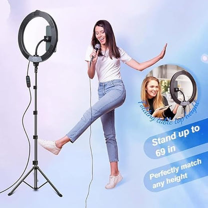 Beauty Live Light – Dimmable Selfie Ring Light with Extendable Tripod Stand for Live Streaming, Makeup, and YouTube Videos