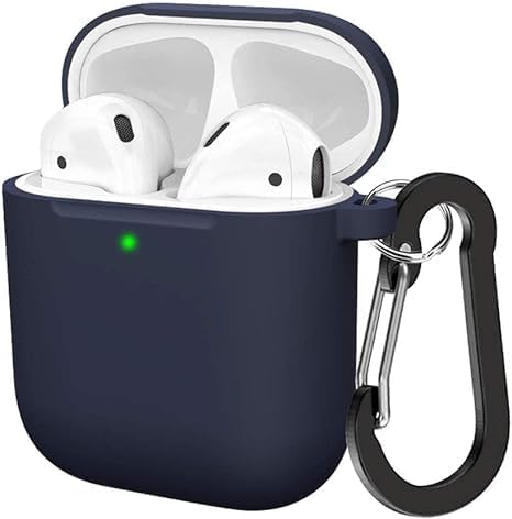 Soft Silicone Protective Case Cover for AirPods 2 & 1 | Front LED Visible | Midnight Blue | Durable and Stylish Protection