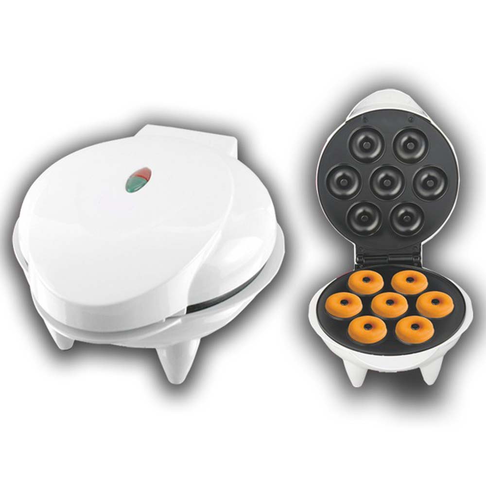MST-211B Electric Mini Donut Maker - 7 Donut Capacity, Non-Stick & Double-Sided Heating for Quick Breakfasts & Snacks