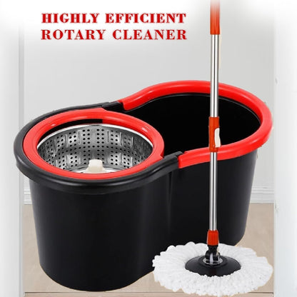 Easy Spin Mop and Bucket Set with 360° Rotation | Stainless Steel Handle & Wring Dryer Basket | Includes 2 Microfiber Mop Heads for Floor Cleaning | Ideal for Hardwood, Ceramic Tile, Marble, Laminate, and Glass