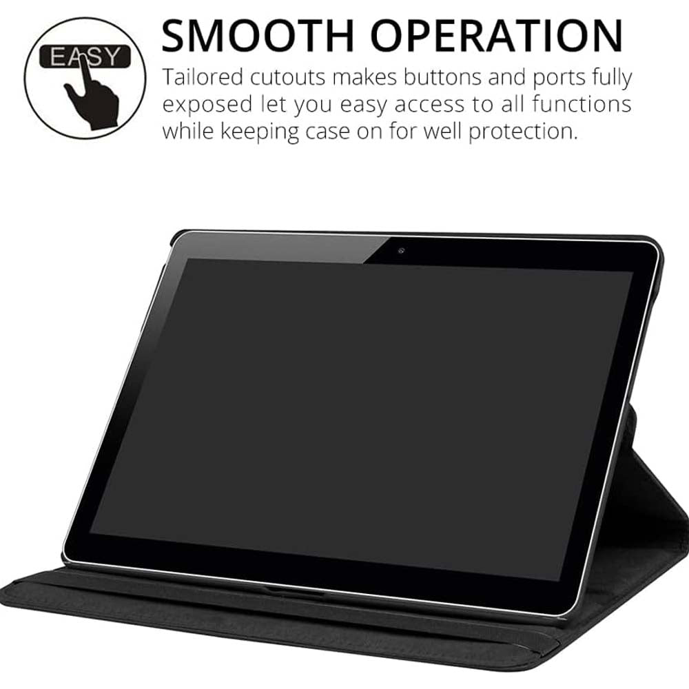 360° Rotating Case Compitable for Huawei MatePad 10.1 T6/X6 - Premium Leather Smart Cover (Multi-Color Options)