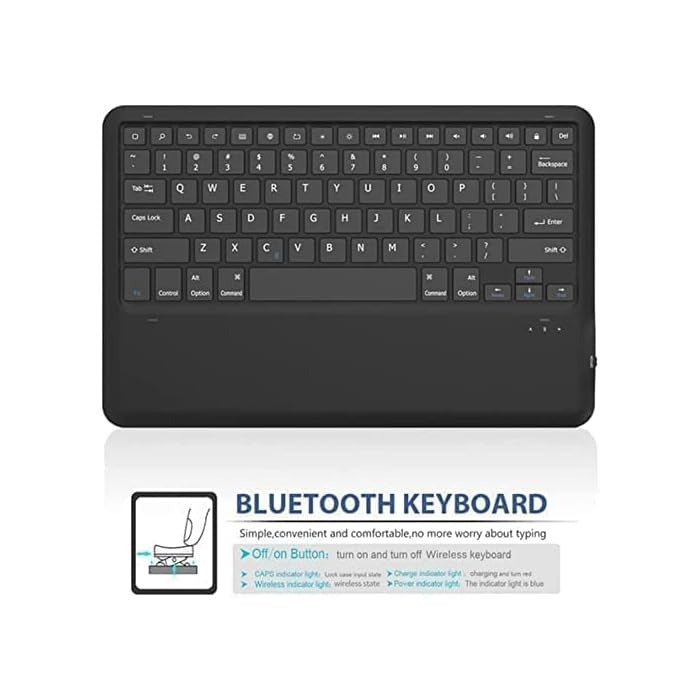 Keyboard Case Compatible with iPad Models | Ultra-Thin PU Leather Case | Wireless Detachable Keyboard | Pen Slot | Smart Arabic-English Keyboard