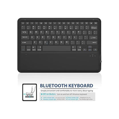 Keyboard Case Compatible with iPad Models | Ultra-Thin PU Leather Case | Wireless Detachable Keyboard | Pen Slot | Smart Arabic-English Keyboard