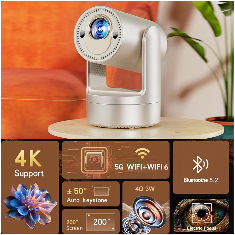 Mini Portable Projector - Pico, 3D, Internet-Ready, Built-In Speakers, Pocketable for Home, Outdoor, Business, Education