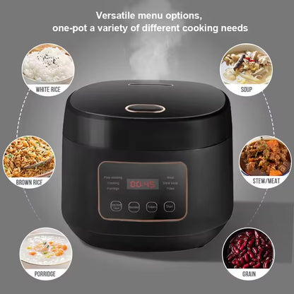 3L Smart Rice Cooker with Steamer - 24H Delay Start, Multi-Functional Cooker for 3-5 People, Includes Measuring Cup & Spoon (Multi Colour)