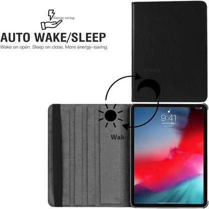 iPad Pro 13" M4 360° Rotating Case - Premium Leather Cover w/Auto Sleep/Wake & Multi-Angle Stand (2024) (Multi Colour)