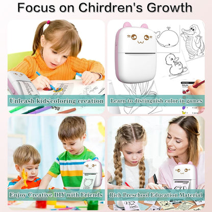 Portable Mini Sticker Printer. Inkless Bluetooth thermal printer for photos, memos & diary. iOS/Android compatible. Print on-the-go.