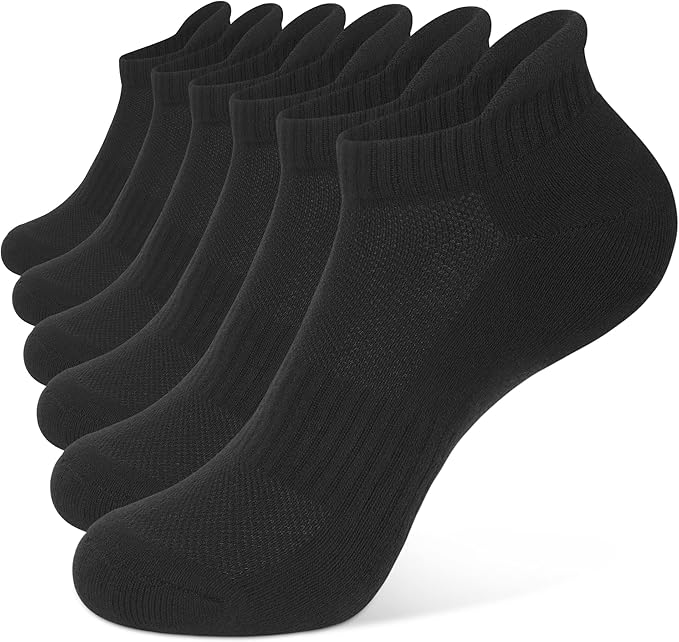 8 Pairs Men's Breathable Cotton Ankle Socks - Lightweight & Comfortable for Spring/Summer/Fall (Black)