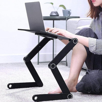Adjustable Aluminum Laptop Desk | Ergonomic and Portable Folding Table Stand for Bedside or Couch Use | Perfect for Laptops and Tablets