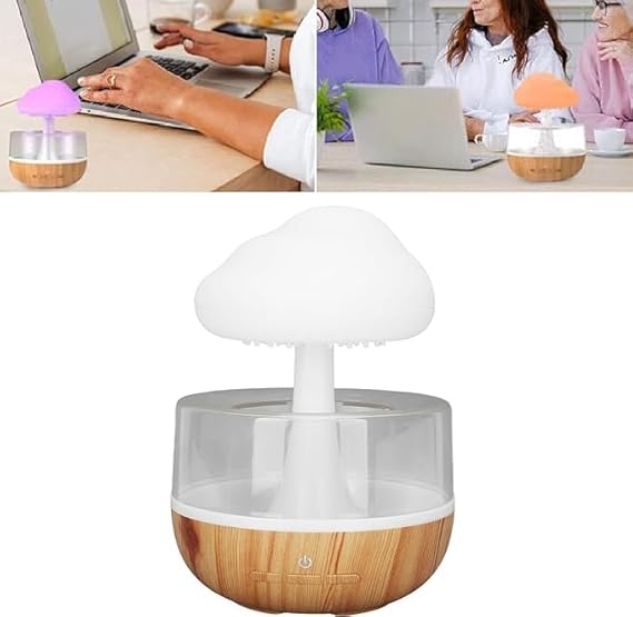 Rain Cloud Humidifier | Portable Mini 450ml Cool Mist Humidifier | USB Personal Desktop Humidifier with 7 LED Lights for Baby Bedroom, Travel, Office & Home