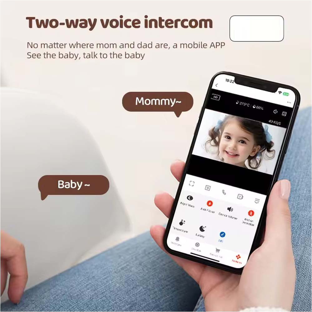 Smart WiFi Baby Monitor - No Glow Night Vision Camera with Bluetooth Remote, 360° Coverage for Child Safety