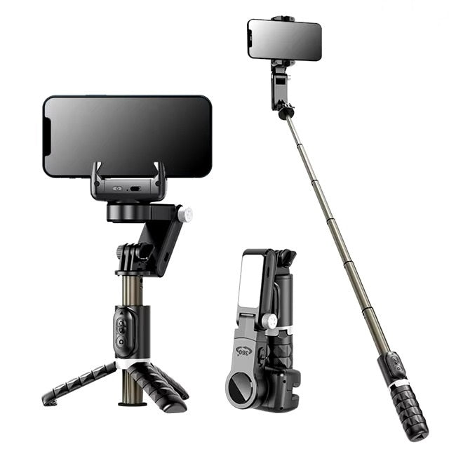 Q18 Mobile Phone Selfie Stick with Anti-Shake Handheld Gimbal Stabilizer, Single-Axis Tripod, and Fill Light – Perfect for Vlogging, Live Broadcast, and Photography, Compatible with iPhone and Android Smartphones