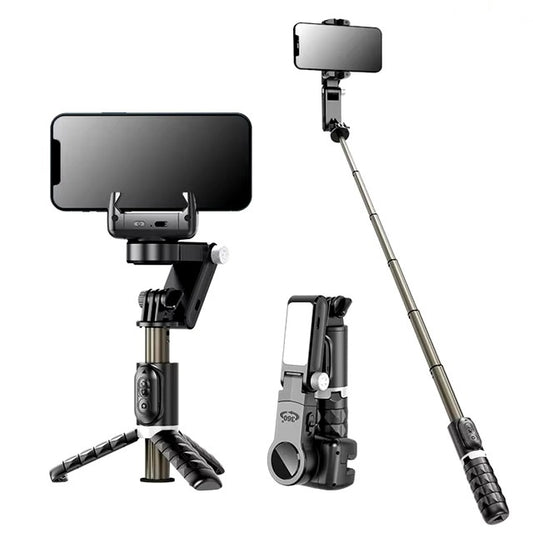 Q18 Mobile Phone Selfie Stick with Anti-Shake Handheld Gimbal Stabilizer, Single-Axis Tripod, and Fill Light – Perfect for Vlogging, Live Broadcast, and Photography, Compatible with iPhone and Android Smartphones