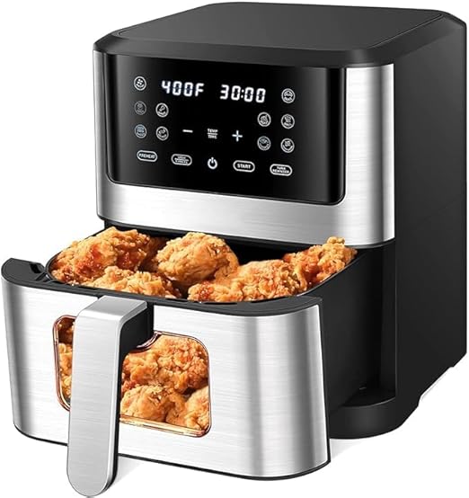 Smart Air Fryer – 1500W with Visible Cooking Window, Removable Basket, and Precise Timer & Temperature Control