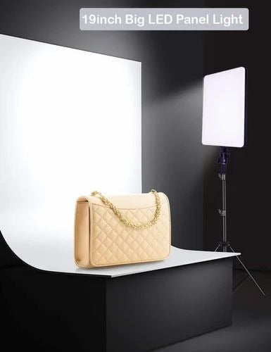 RL-19 Inch LED Panel Soft Light with LED Stand | 100W Ultra Bright Video Light for Photography & Tripod Setup | Adjustable Color & Brightness