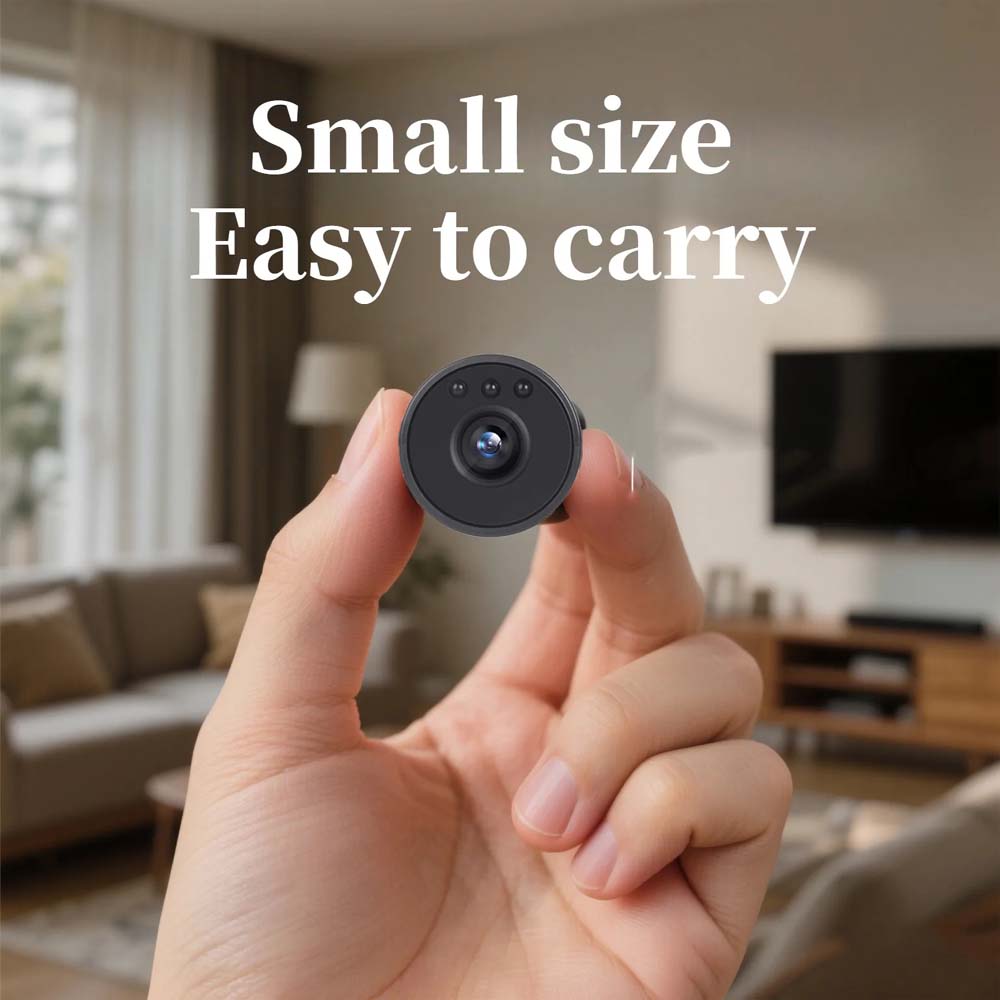 1080p Mini Camera with WiFi. Portable mobile detection camcorder for smart home surveillance & remote monitoring. Hidden design.