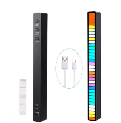 32-Bit RGB Music Rhythm Light - Sound-Activated LED with Tripod Stand, Voice Control, 3D Effects for Parties & Home Decor