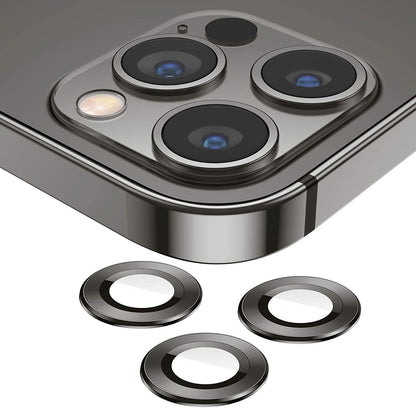 Camera Lens Protector for iPhone 13 Pro (6.1") and iPhone 13 Pro Max (6.7") – 9H Tempered Glass, Metal Individual Ring Cover, HD Clear, 1 Set