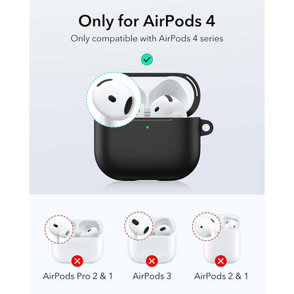 AirPods 4 Case (2024). USB-C compatible cover with magnetic lid lock & full drop protection. Soft multi-color cases.
