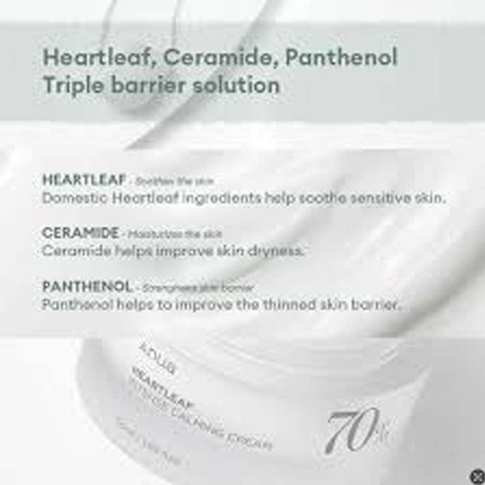 Anua Heartleaf 70 Intense Calming Cream 50ml - Soothing Moisturizer for Sensitive, Redness-Prone Skin