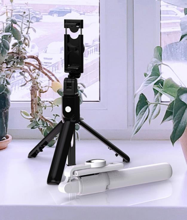 K10 Remote Tripod Mobile Universal Selfie Stick - Multifunctional Bluetooth Selfie Stick & Phone Tripod with Remote Control, Adjustable and Compact, Compatible with iPhone, Android