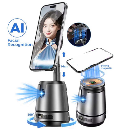 Q05 Smart Magnetic Charging Gimbal - 360° Rotation, AI Face Tracking, Phone Stabilizer with Magnetic Mount & Charging