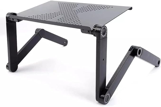 Adjustable Aluminum Laptop Desk | Ergonomic and Portable Folding Table Stand for Bedside or Couch Use | Perfect for Laptops and Tablets