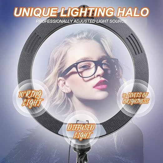 Beauty Live Light – Dimmable Selfie Ring Light with Extendable Tripod Stand for Live Streaming, Makeup, and YouTube Videos