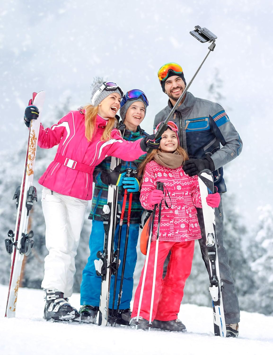 3-in-1 Bluetooth Selfie Stick Tripod Monopod with Remote Control, Telescopic Selfie Stick with Aluminum Alloy Material, Portable & Lightweight, Compatible with iPhone & Android Smartphones - Ideal for Travel, Parties, Weddings, and Group Photos