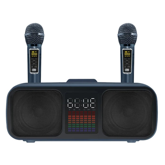 S39 Karaoke Speaker | Dual Horns, Wireless Dual Microphones | Mobile Entertainment & TV Karaoke All-In-One (Black)