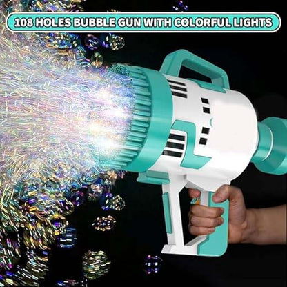 108 Holes Bubble Machine Gun | Ultimate Bubble Blitz for Summer Fun | High-Output Bubble Maker for Kids and Adults
