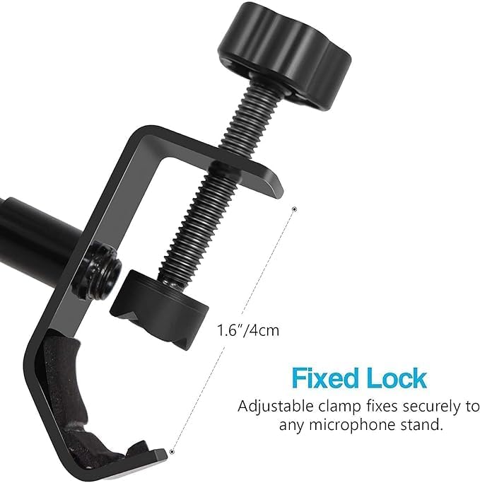 Professional Recording Microphone Stand | Black Suspension Scissor Arm for Dynamic and Condenser Mics | Stable and Adjustable