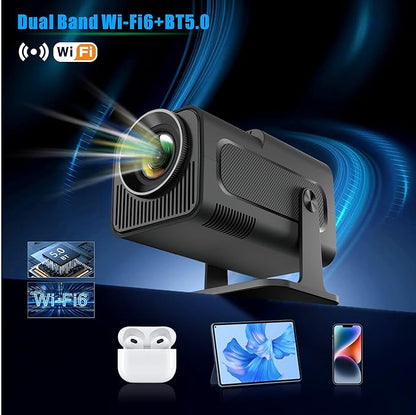 Android 11 Projector | 390 ANSI Lumens | HY320 4K Native 1080p with Dual WiFi6 & BT5.0 | Portable Outdoor Cinema Projector Upgrade to HY300