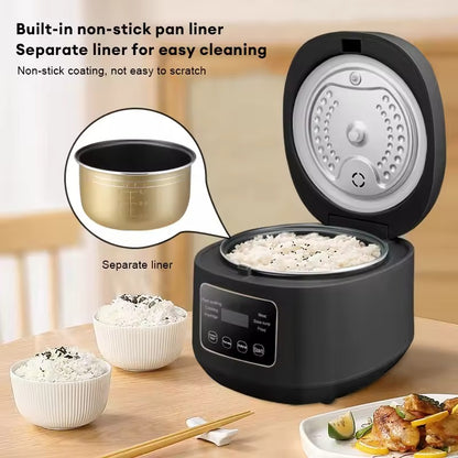 3L Smart Rice Cooker with Steamer - 24H Delay Start, Multi-Functional Cooker for 3-5 People, Includes Measuring Cup & Spoon (Multi Colour)