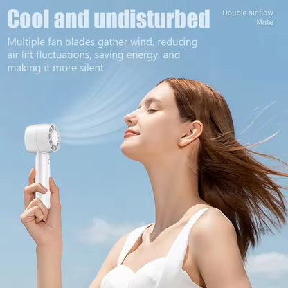 Portable Handheld Turbo Fan - High-Speed Rechargeable Personal Fan with Plastic Body for Travel, Outdoor, Home & Office