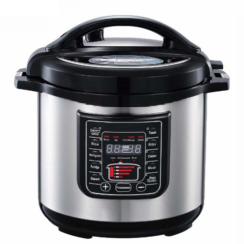 6L Smart Digital Pressure Cooker - Non-Stick, Multi-Function Electric Rice Cooker with Microwave & Stainless Steel Design