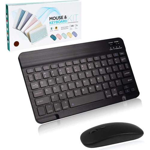 Ultra-Slim Bluetooth Keyboard & Mouse Combo - Rechargeable Wireless Set for Windows, Android, iOS, iPad, PC & Laptop