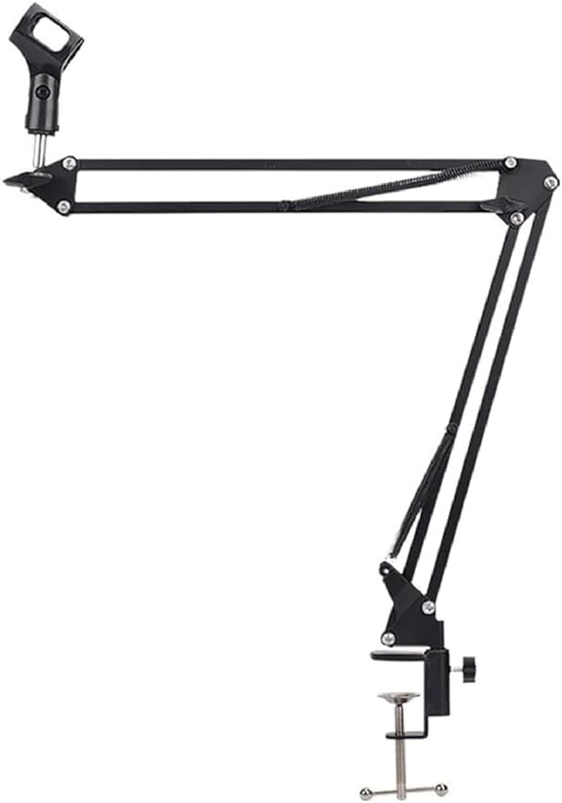Professional Recording Microphone Stand | Black Suspension Scissor Arm for Dynamic and Condenser Mics | Stable and Adjustable