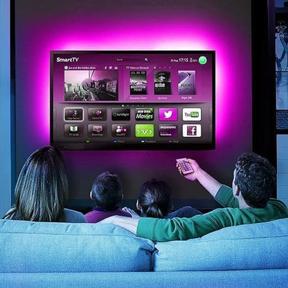 5m Bluetooth LED Strip with USB RGB TV Backlight | Smart App Controlled, Music Sync, and 24-Button Remote | Ideal for Home and TV Decoration