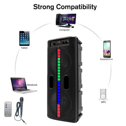 Portable 8-Inch Trolley Speaker – Powerful Bass with Bluetooth Connectivity, Ideal for Outdoor Parties