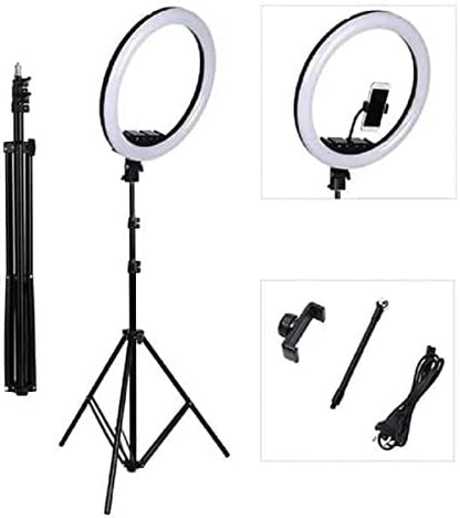 MJ38 RGB 25W Soft Ring Light | 38cm USB-Powered with Tripod & Smartphone Stand for Live Streaming and Content Creation