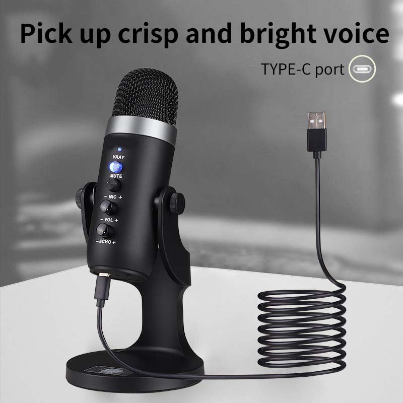 Mc-PW8 Professional USB Microphone – Condenser Desktop Microphone for Podcasting, Gaming, Streaming, and Recording