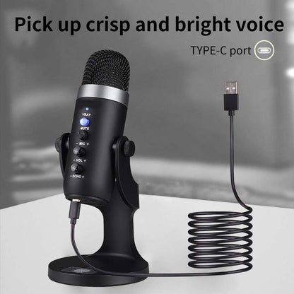 Mc-PW8 Professional USB Microphone – Condenser Desktop Microphone for Podcasting, Gaming, Streaming, and Recording