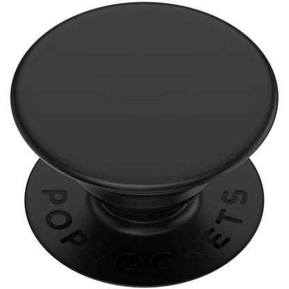 PopGrip with Swappable Top - Black, Phone & Tablet Grip, Stand, and Wireless Charging Compatible Accessory