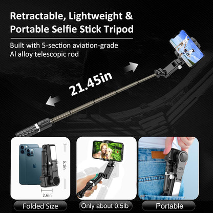 Q18 Mobile Phone Selfie Stick – Anti-Shake Hand-Held Single-Axis Gimbal Stabilizer with Fill Light for Live Broadcast