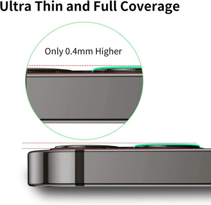 Camera Lens Protector for iPhone 13 Pro (6.1") and iPhone 13 Pro Max (6.7") – 9H Tempered Glass, Metal Individual Ring Cover, HD Clear, 1 Set