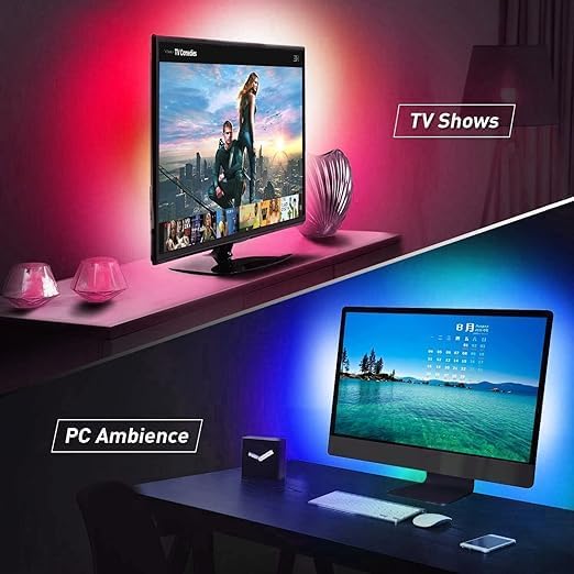 5m Bluetooth LED Strip with USB RGB TV Backlight | Smart App Controlled, Music Sync, and 24-Button Remote | Ideal for Home and TV Decoration